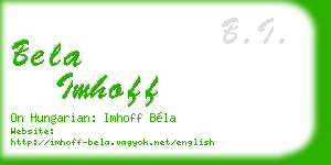 bela imhoff business card